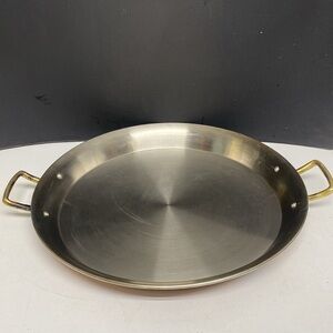 Copper Bottom Paella Pan Brass Handled 15 Inch